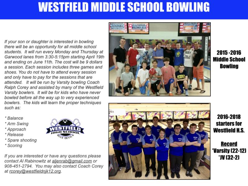sign up today for middle school bowling westfield nj patch middle school bowling flyer
