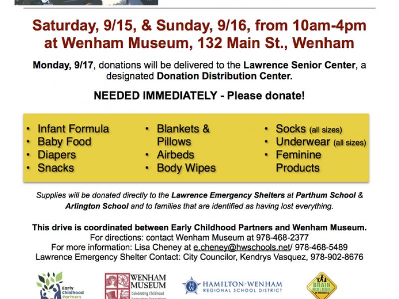 Emergency Donation Drive for Victims of the Greater Lawrence Fire